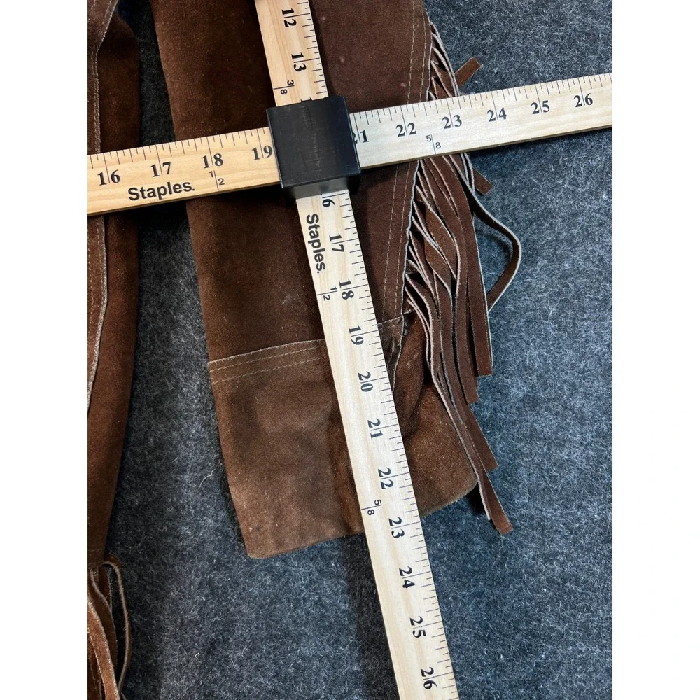 Vintage Golden Thread Brill Bros Brown Suede Fringe Western Jacket Mens 40